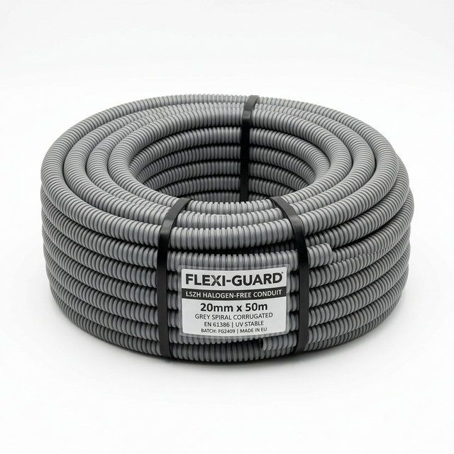 Gewiss Esnek Spiral Boru – 20mm Gri Halojensiz (50m Bobin)